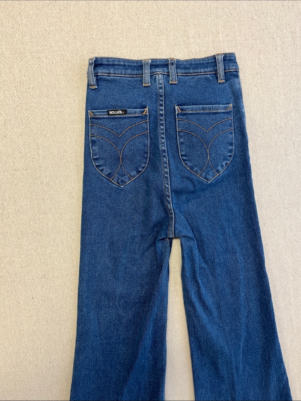 ROLLA'S Dark Blue Flared Wide Leg Jeans